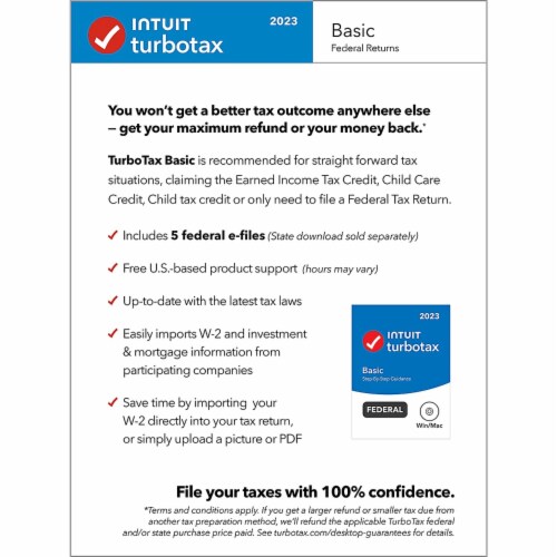 Intuit TurboTax Desktop Basic TY2023 Retail DVD PKG Perspective: left
