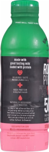 Shamrock Farms® Strawberry Rockin' Protein® Builder Max Protein Shake Perspective: left