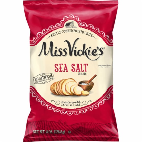 Miss Vickie's® Sea Salt Kettle Cooked Potato Chips Perspective: left