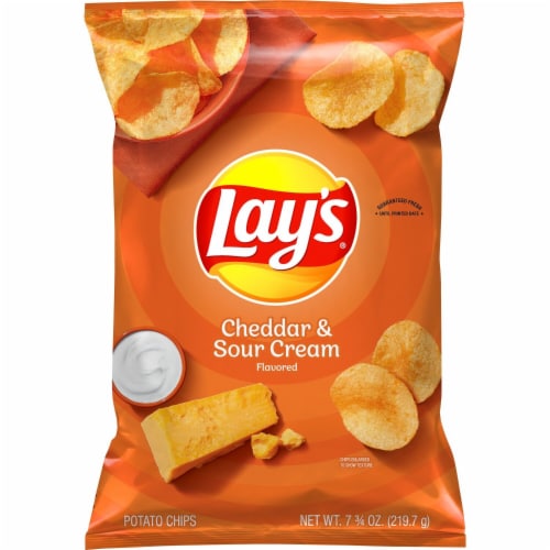 Lay's® Cheddar And Sour Cream Potato Chips Perspective: left