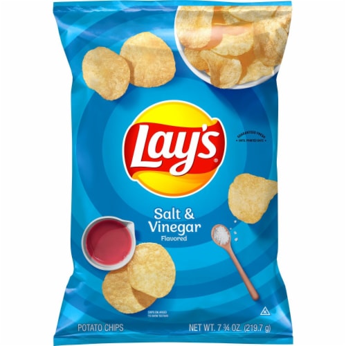 Lay's Salt and Vinegar Flavor Potato Chips Perspective: left
