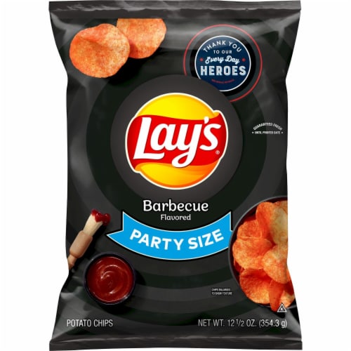 Lay's® Barbecue Potato Chips Party Size Perspective: left