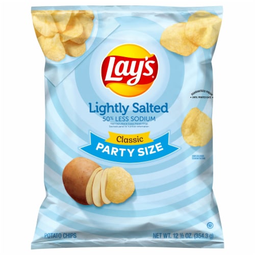 Lay's® Lightly Salted Potato Chips Party Size Perspective: left