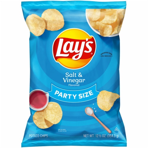 Lay's® Salt and Vinegar Potato Chips Party Size Perspective: left