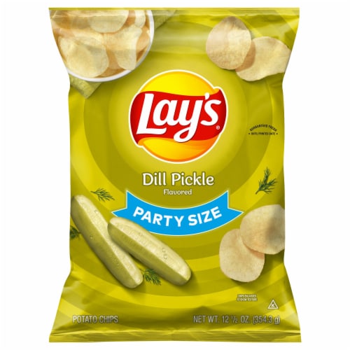 Lay's® Dill Pickle Potato Chips Party Size Perspective: left