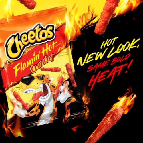 Cheetos® Crunchy Flamin' Hot Chips Party Size Perspective: left