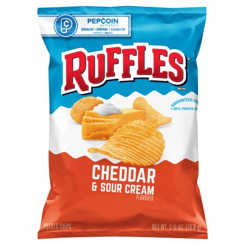 Ruffles® Cheddar and Sour Cream Potato Chips Perspective: left