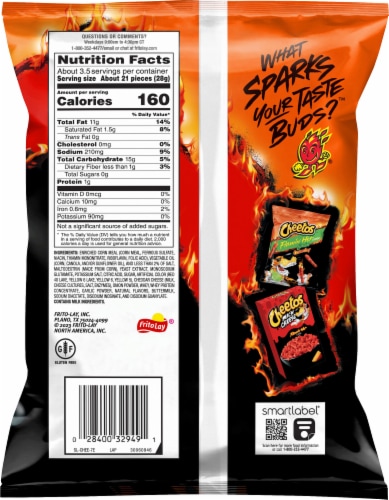 Cheetos® Flamin' Hot® Crunchy Cheese Snacks Perspective: left