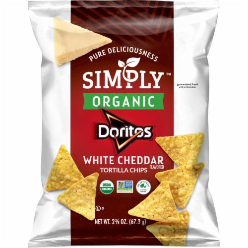 Doritos® Simply Organic White Cheddar Flavored Tortilla Chips Perspective: left