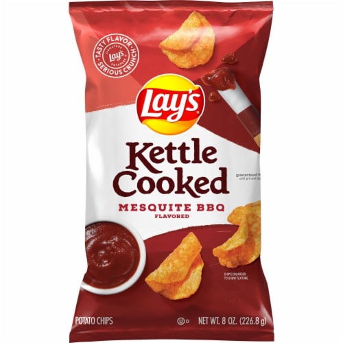 Lay's® Kettle Cooked Mesquite BBQ Kettle Potato Chips Perspective: left