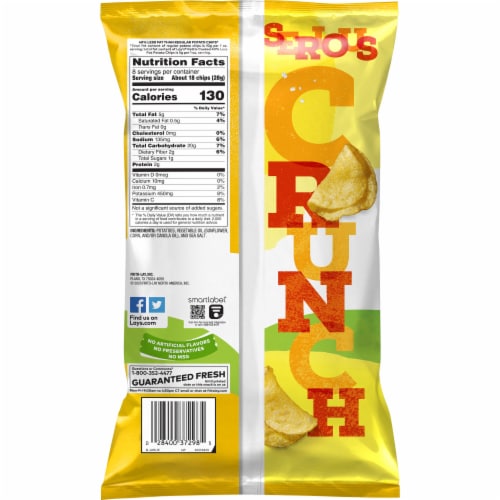 Lay's® Kettle Cooked Reduced Fat Kettle Potato Chips Perspective: left
