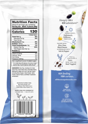 Off the Eaten Path® Sea Salt and Black Pepper Veggie Crisps Perspective: left