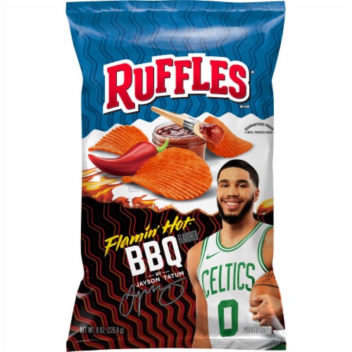 Ruffles® Flamin' Hot BBQ Potato Chips Perspective: left
