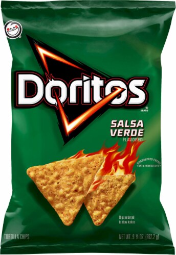 Doritos Salsa Verde Flavored Tortilla Chips Perspective: left