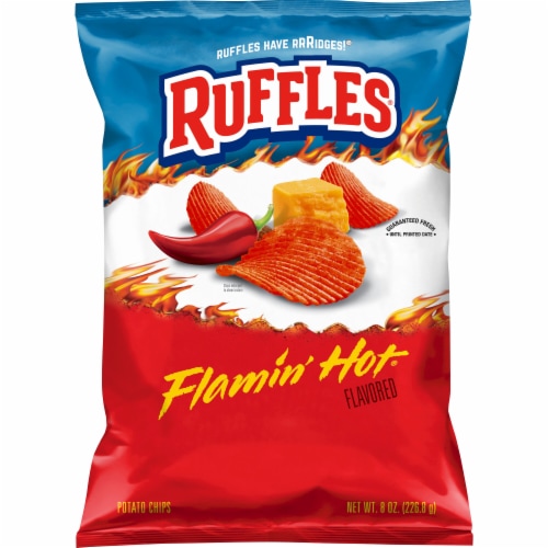 Ruffles® Flamin' Hot Potato Chips Perspective: left