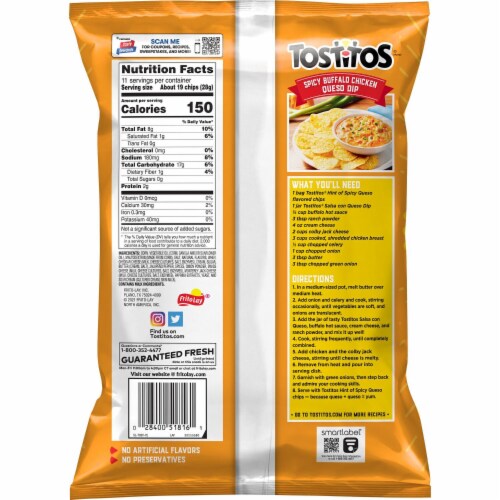 Tostitos® Hint of Spicy Queso Flavored Bite Sized Rounds Tortilla Chips Perspective: left