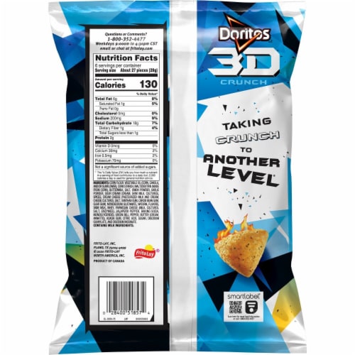 Doritos 3D Crunch Spicy Ranch Corn Snacks Perspective: left