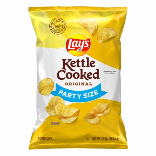 Lay's® Kettle Cooked Original Kettle Potato Chips Party Size Perspective: left