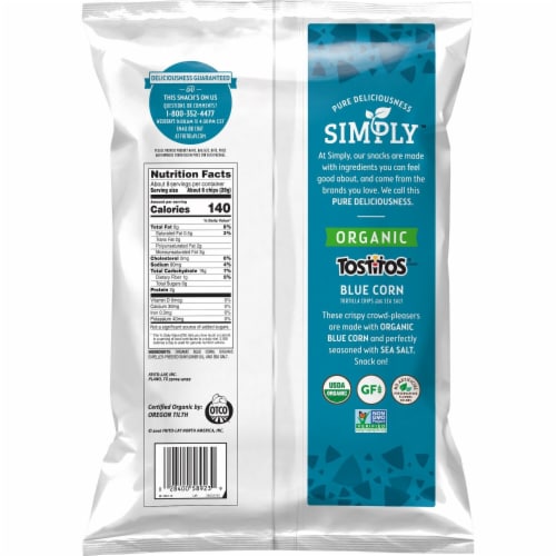 Tostitos® Simply Organic Non-GMO Blue Corn Tortilla Chips Perspective: left