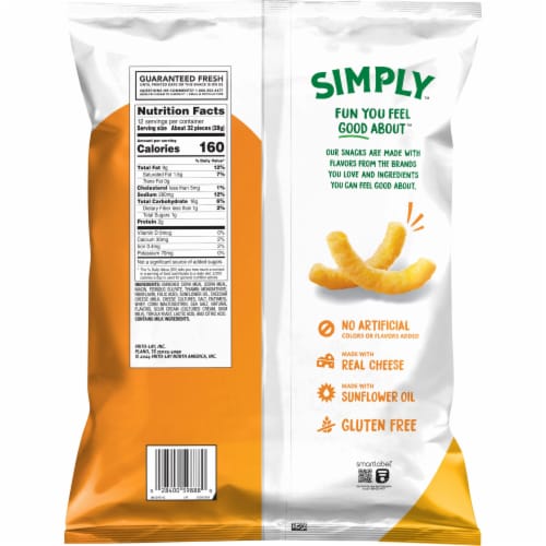 Cheetos Simply Puffs Cheese Flavored Snacks White Cheddar Flavored 12 Oz Perspective: left