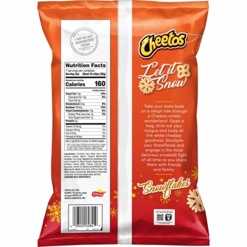 Cheetos® White Cheddar Snowflakes Chips Perspective: left