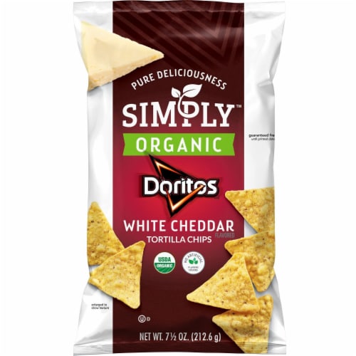 Doritos® Simply Organic White Cheddar Flavored Tortilla Chips Perspective: left