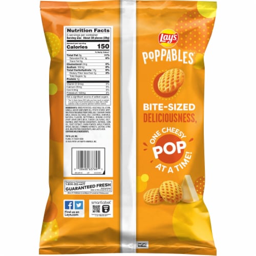Lay's® Poppables White Cheddar Potato Chips Perspective: left