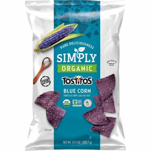 Tostitos® Simply Organic Blue Corn Tortilla Chips Party Size Perspective: left