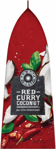 Red Rock Deli Kettle Chips Red Curry Coconut Deli Style Potato Chips Snacks Perspective: left