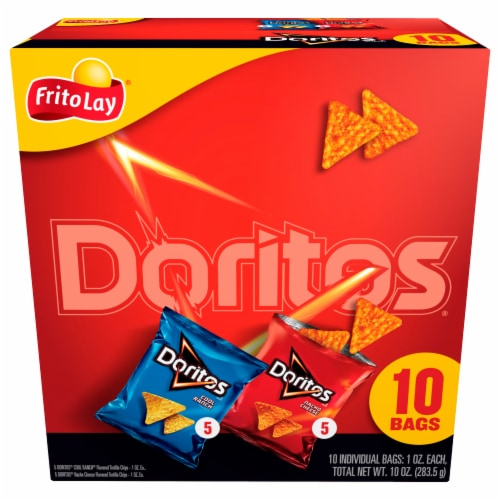 Doritos® Nacho Cheese and Cool Ranch Flavored Tortilla Chips Variety Pack Perspective: left