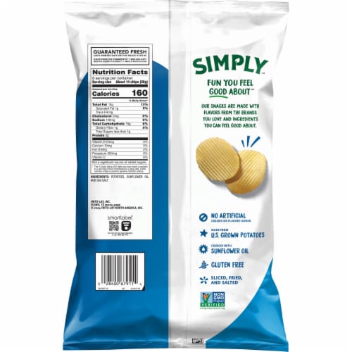 Ruffles® Simply Sea Salted Potato Chips Perspective: left
