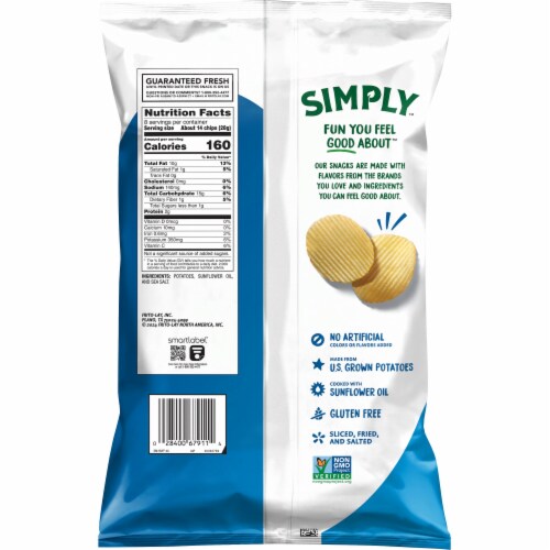Ruffles® Simply Sea Salted Potato Chips Perspective: left