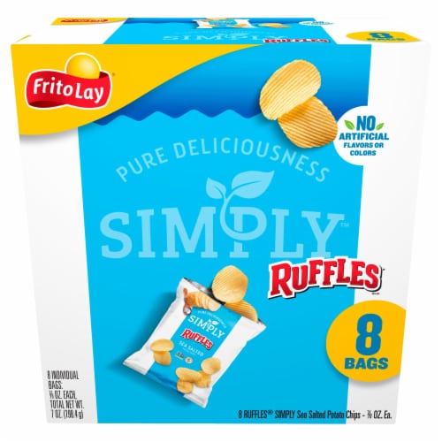 Ruffles® Simply Sea Salt Potato Chips Variety Pack Perspective: left