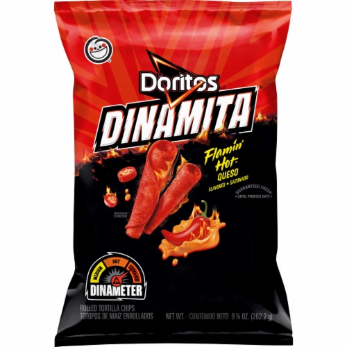 Doritos Dinamita® Flamin' Hot Queso Rolled Tortilla Chips, 9.25oz Perspective: left