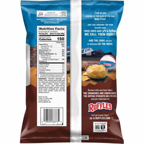 Ruffles® Smokehouse Barbecue Potato Chips Perspective: left