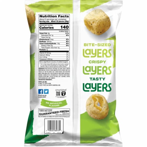 Lay's Layers Sour Cream & Onion Flavored Potato Snacks Perspective: left