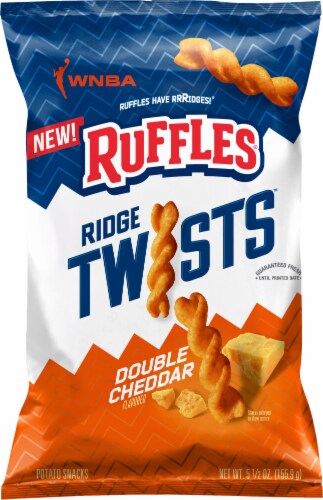 Ruffles® Ridge Twists Double Cheddar Potato Chips Perspective: left
