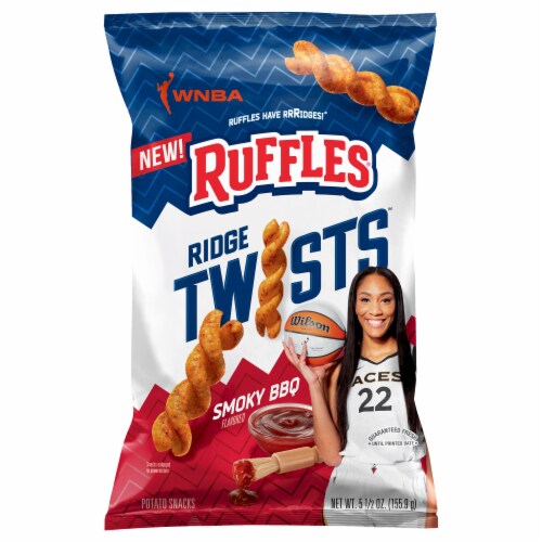 Ruffles® Ridge Twists Smoky BBQ Potato Chips Perspective: left