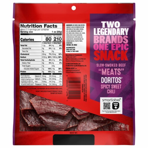 Jack Link's® Doritos Spicy Sweet Chili Beef Jerky Perspective: left