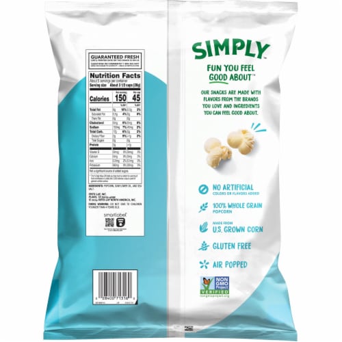 Simply Smartfood Sea Salt Popcorn Perspective: left