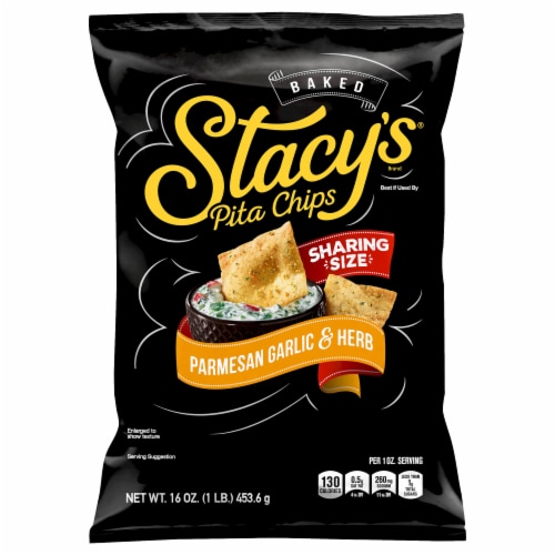 Stacy's® Parmesan Garlic & Herb Pita Chips Sharing Size Perspective: left