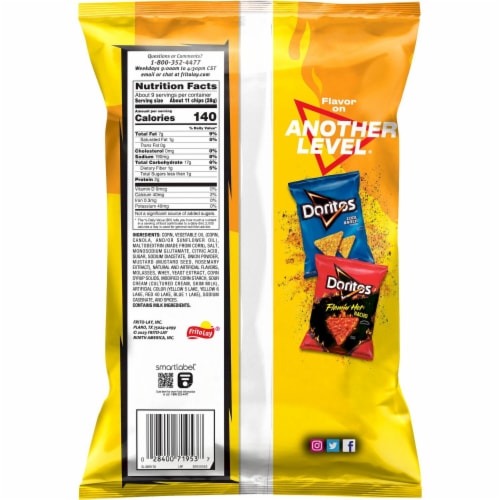 Doritos® Hot Mustard Tortilla Chips Perspective: left