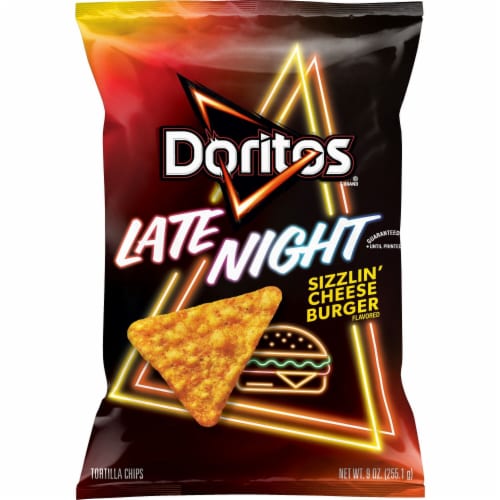 Doritos® Late Night Sizzlin' Cheeseburger Tortilla Chips Perspective: left