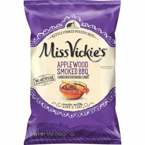 Miss Vickie's Applewood Smoked BBQ Potato Chips Perspective: left