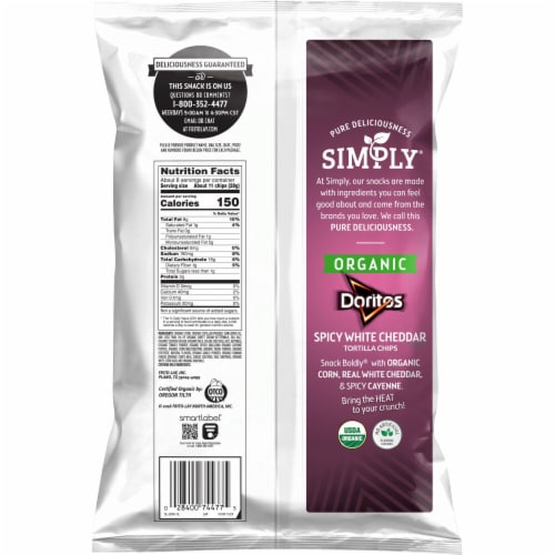 Doritos® Simply Organic Spicy White Cheddar Tortilla Chips Perspective: left