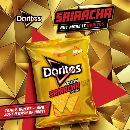 Doritos® Golden Sriracha Flavored Tortilla Chips Perspective: left
