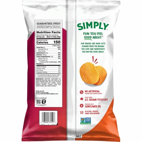 Simply™ Ruffles® Hot & Spicy Potato Chips Perspective: left