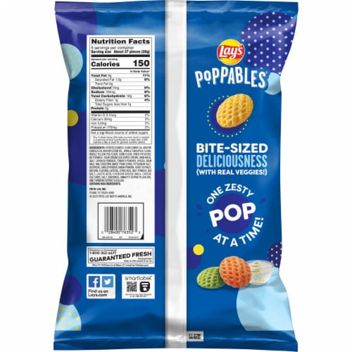Lay's® Veggie Poppables Ranch Flavored Potato Chips Perspective: left
