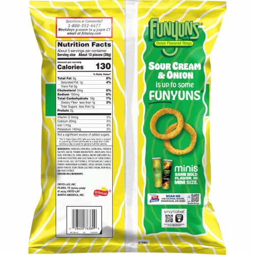 Funyuns Sour Cream & Onion Rings Chips Perspective: left