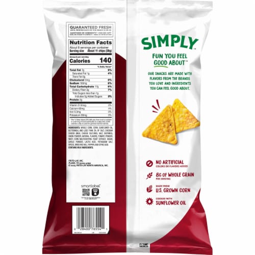 Simply™ Doritos® White Cheddar Nacho® Flavored Tortilla Chips Perspective: left